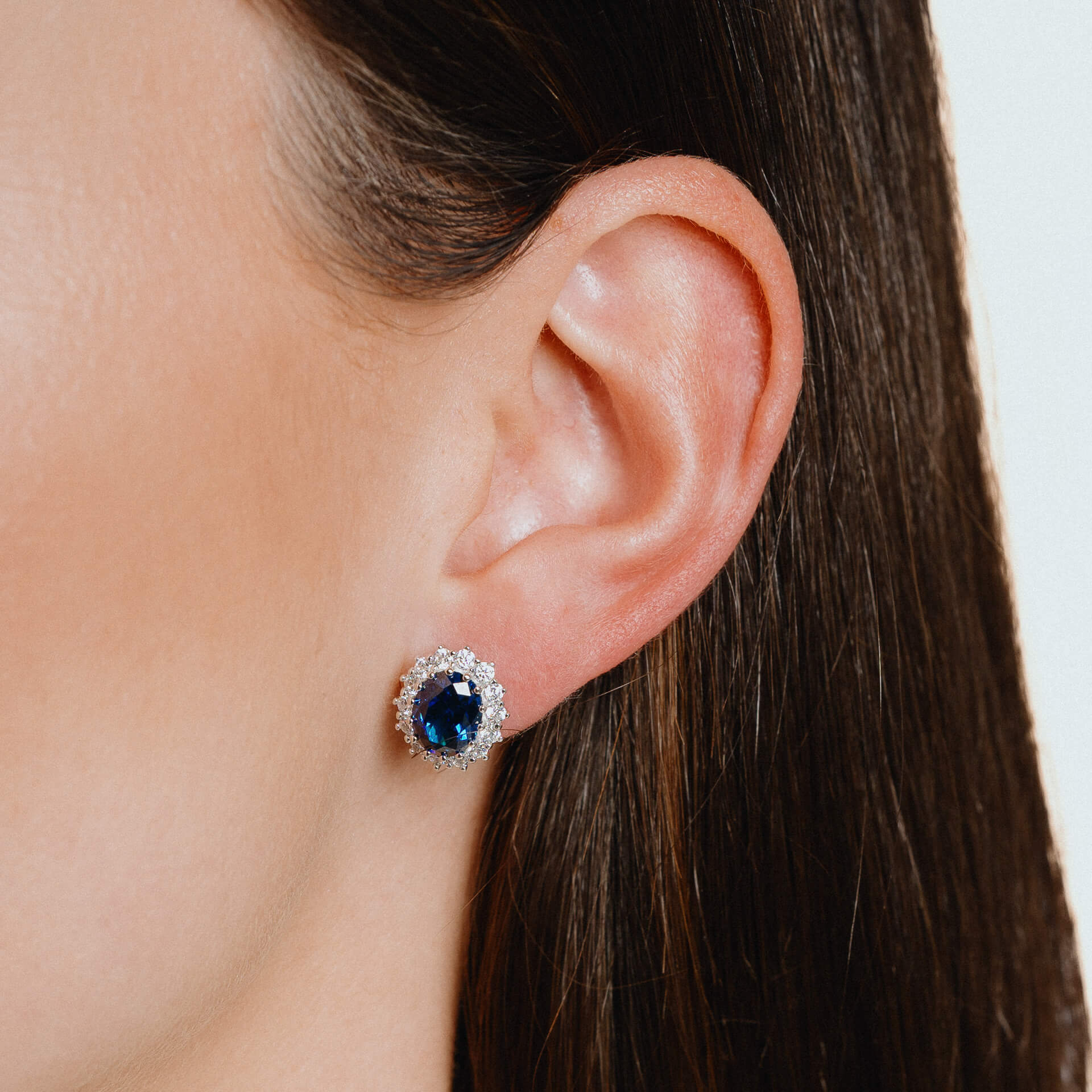 Gecko Jewellery Oval Diamonfire Zirconia Stud Earrings – Sterling Silver
