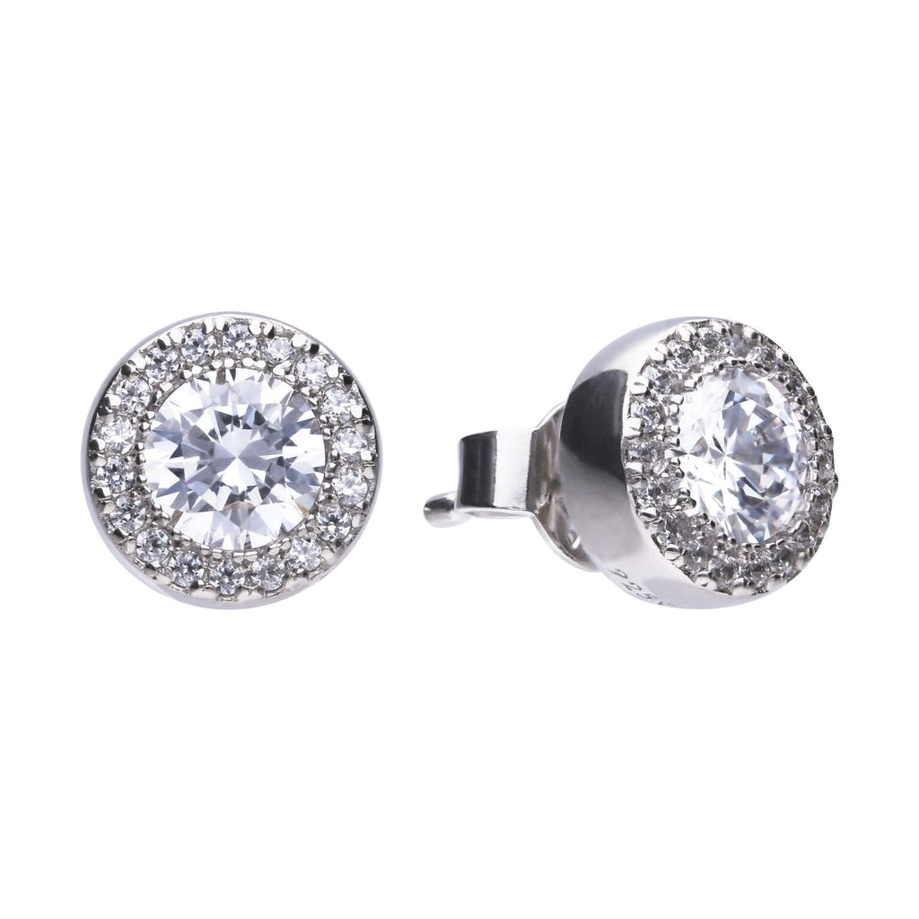 Gecko Jewellery Round Cluster Stud Earrings | Sterling Silver & Zirconia