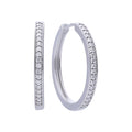Diamonfire Zirconia Hoop Earrings – Sterling Silver Classic Creoles