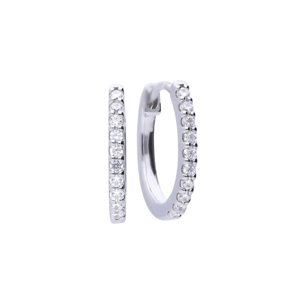 Diamonfire Zirconia Hoop Earrings – Sterling Silver Claw Set Hoops