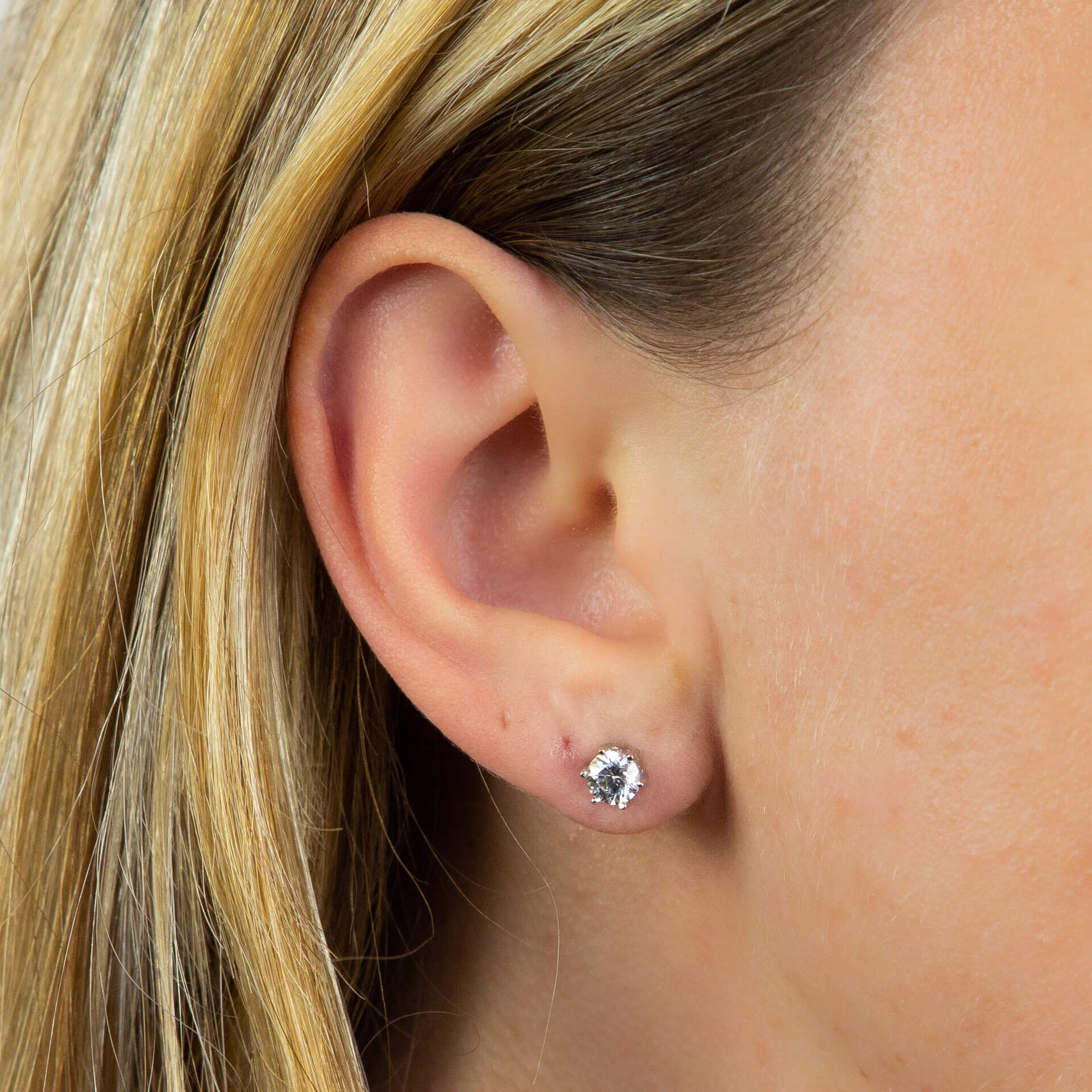 Diamonfire Six Claw Carat Stud Earrings | Sterling Silver Zirconia