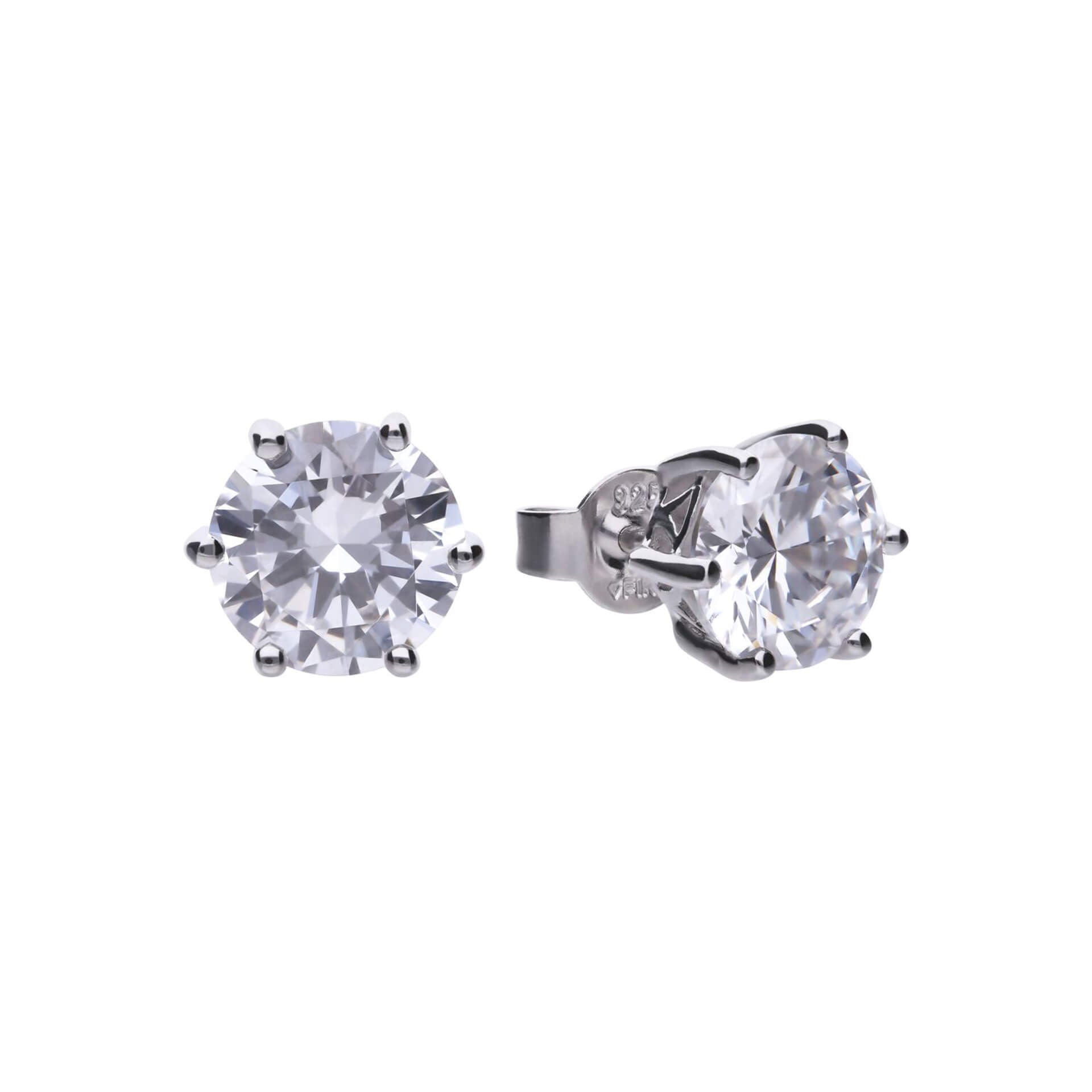 Diamonfire Six Claw Carat Stud Earrings | Sterling Silver Zirconia