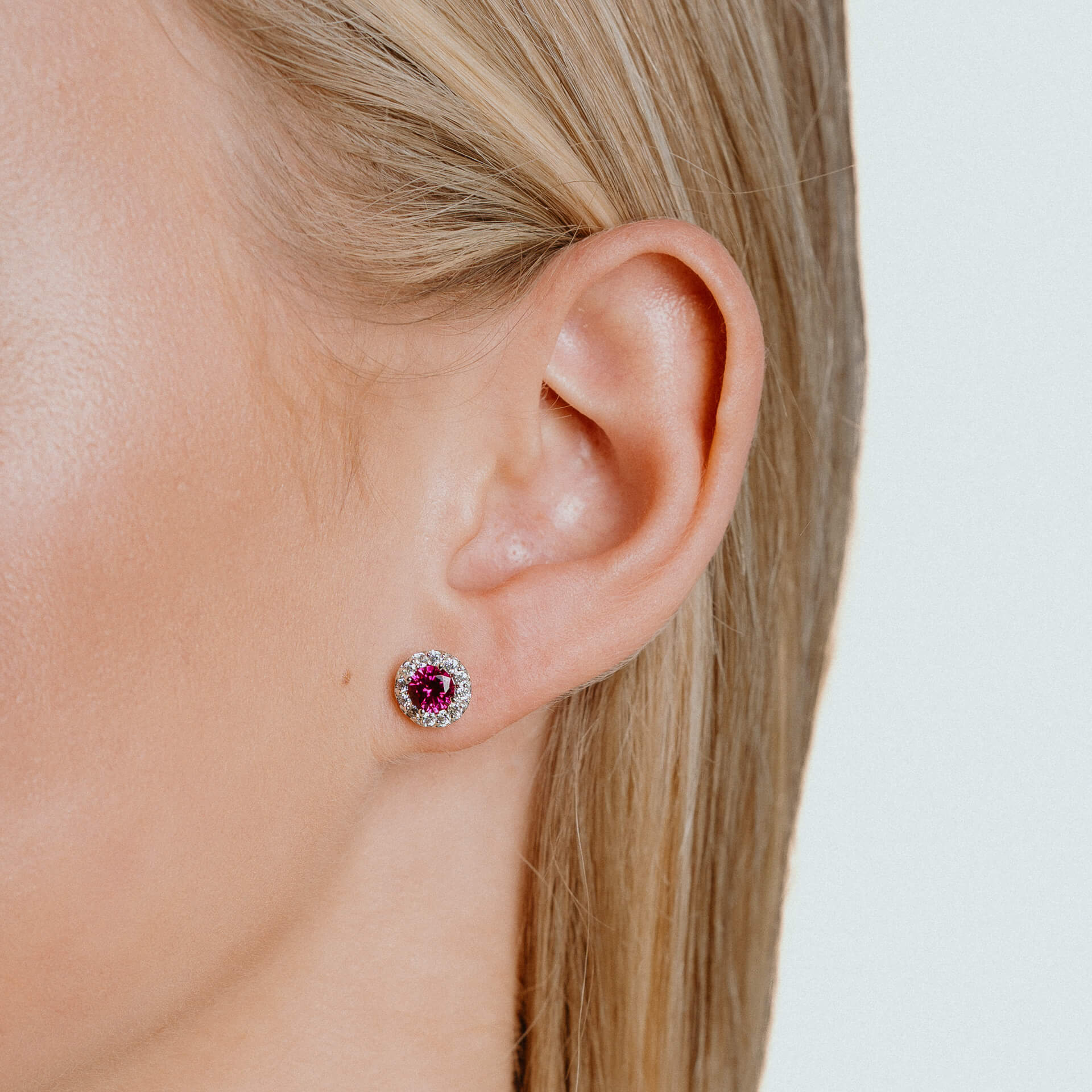 Gecko Jewellery Round 1.39ct Pave Stud Earrings | Sterling Silver