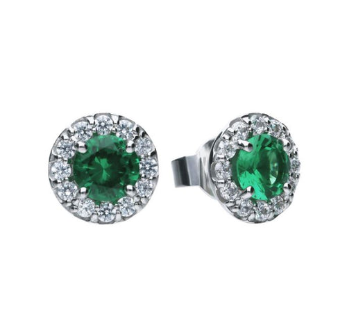 Gecko Jewellery Round 1.39ct Pave Stud Earrings | Sterling Silver