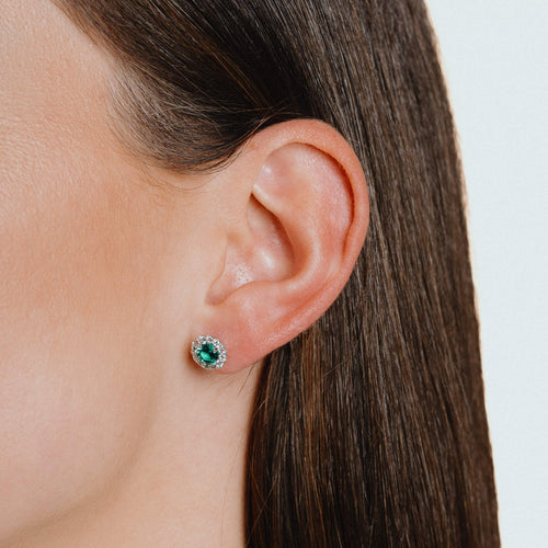 Gecko Jewellery Round 1.39ct Pave Stud Earrings | Sterling Silver