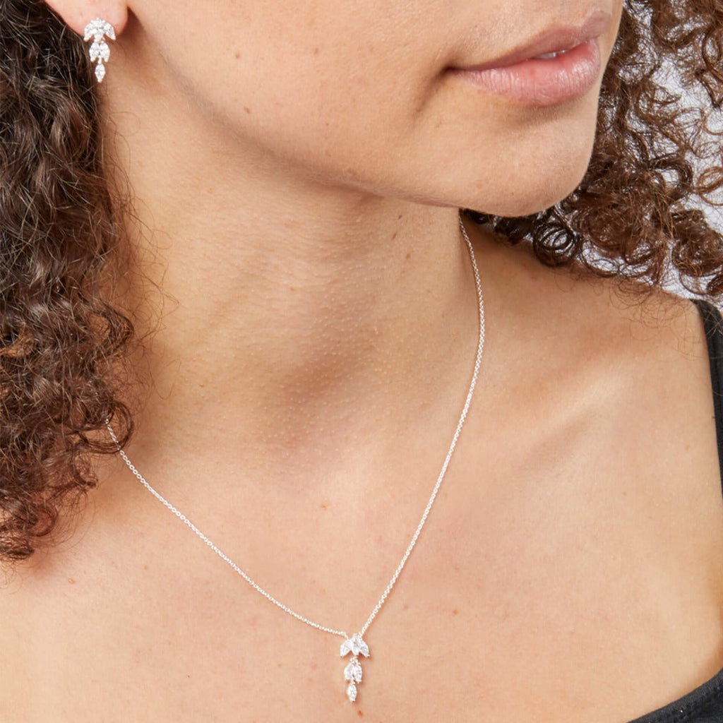 Gecko Jewellery Sterling Silver Cubic Zirconia Marquise Drop Earrings
