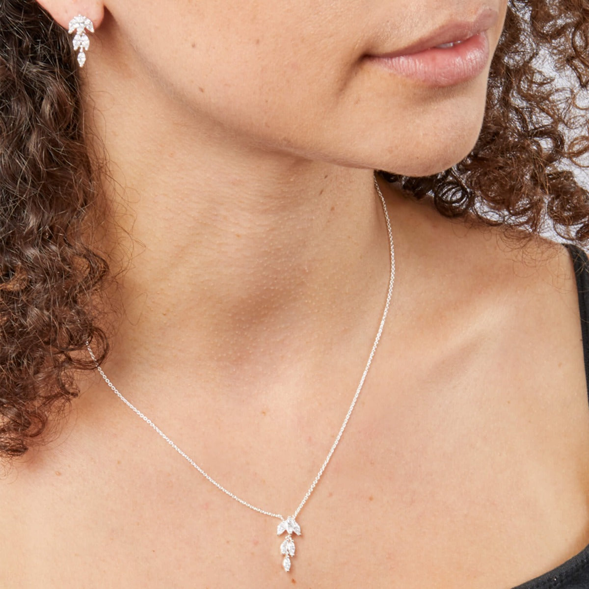 Gecko Jewellery Sterling Silver Cubic Zirconia Marquise Drop Earrings