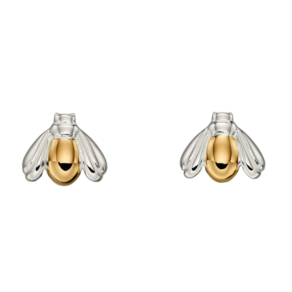 Gecko Jewellery Sterling Silver Small Bee Earrings – Plated Finish