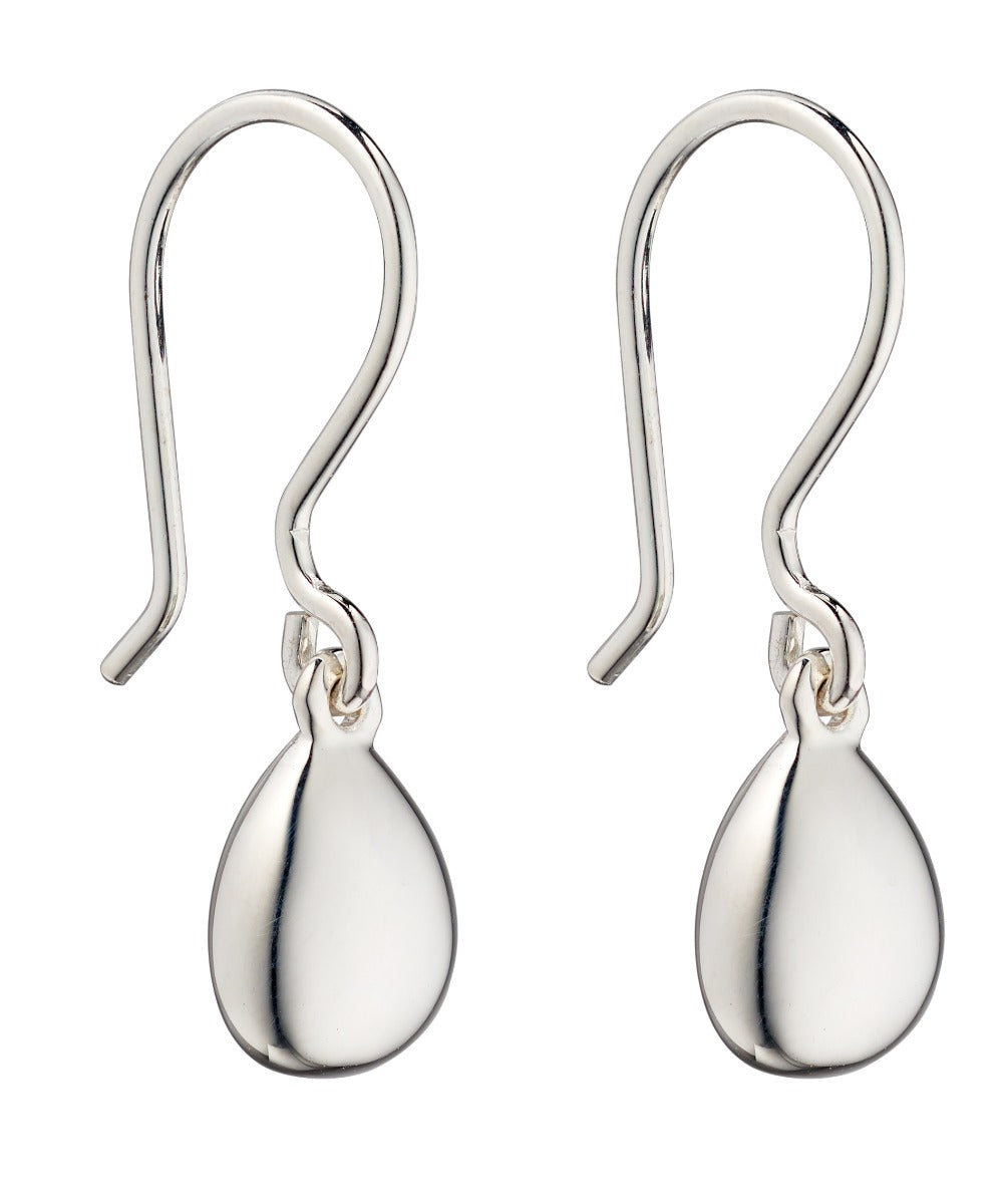 Gecko Jewellery Sterling Silver Polished Pebble Drop Earrings for Women