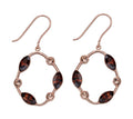Gecko Jewellery Rose Gold Plated Smoked Topaz Crystal Hoop Earrings