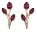 Beginnings Amethyst Crystal Flower Bud Stud Earrings in Rose Gold