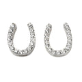 Beginnings Sterling Silver Horse Shoe Stud Earrings with Cubic Zirconia