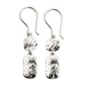 Beginnings 925 Sterling Silver Hammered Double Drop Earrings by Gecko