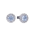 Diamonfire Blue Zirconia Pave Stud Earrings in Sterling Silver