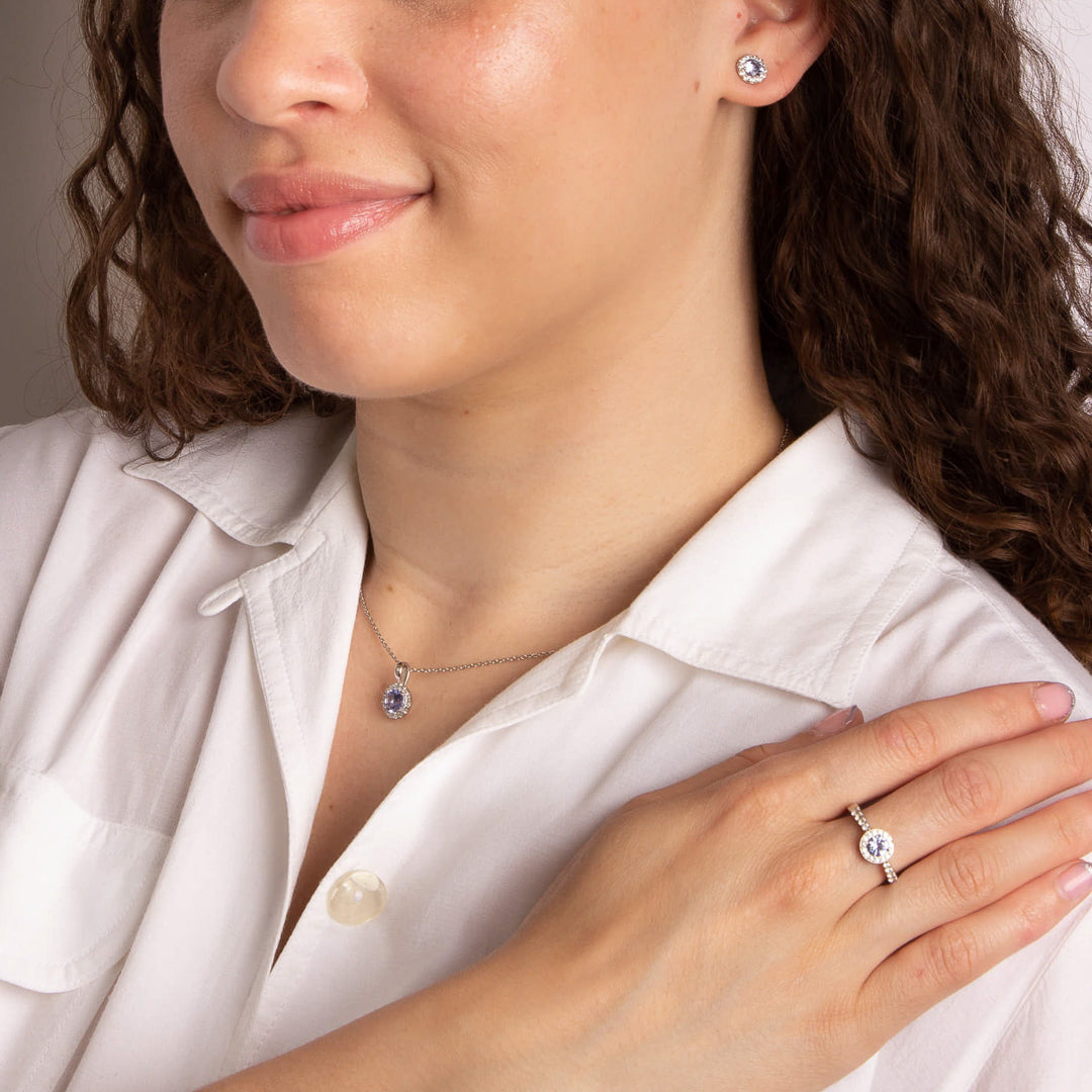 Diamonfire Blue Pave Set Pendant – Sterling Silver Cubic Zirconia