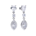 Diamonfire Marquise and Pave Zirconia Drop Earrings in Sterling Silver