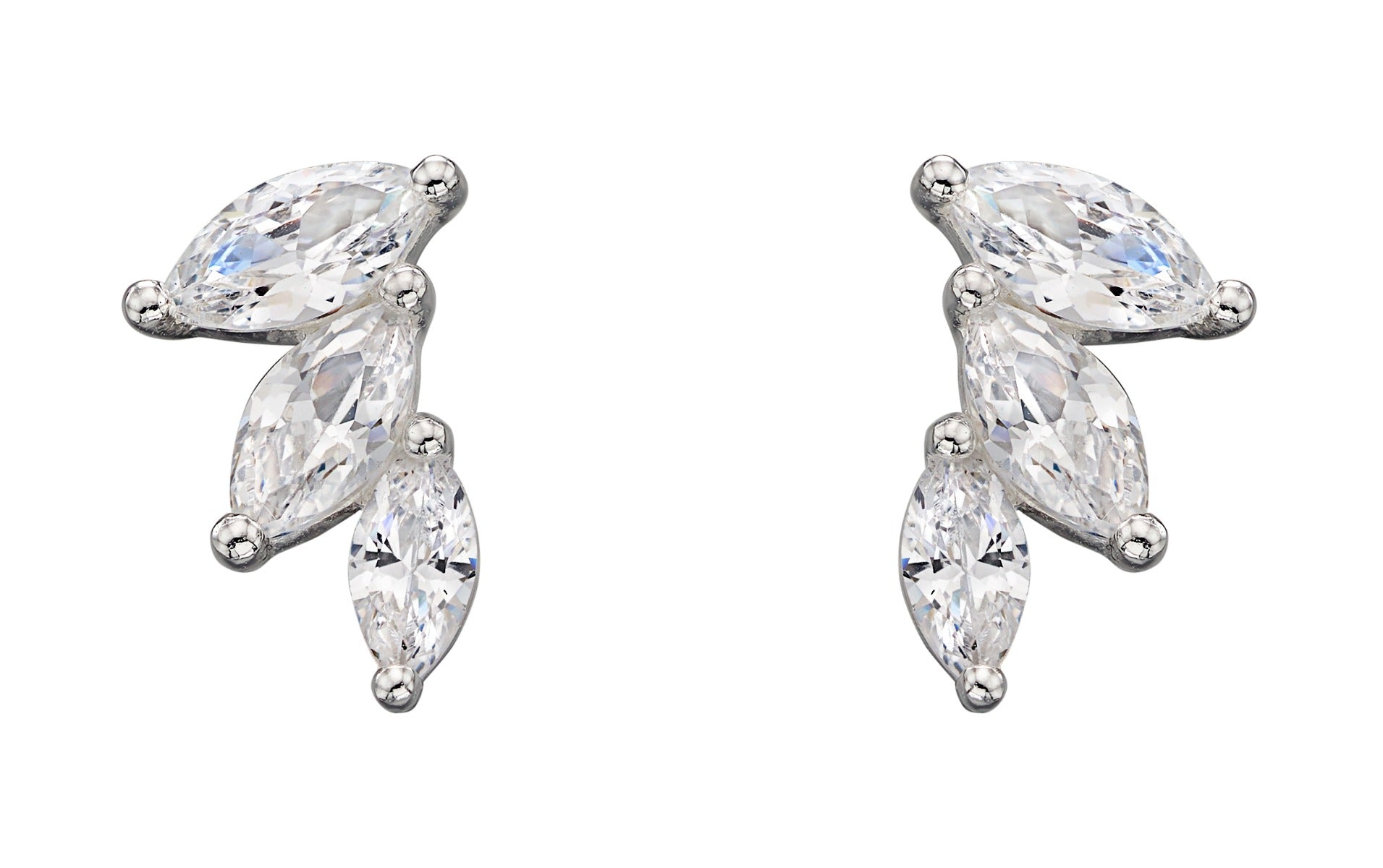 Beginnings Sterling Silver Marquise Cubic Zirconia Earrings | Gecko