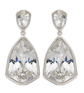 Beginnings Sterling Silver Trilliant Crystal Drop Earrings by Gecko