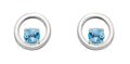Gecko Jewellery Sterling Silver Open Circle Semi-Precious Stone Earrings