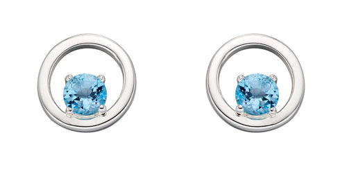 Gecko Jewellery Sterling Silver Open Circle Semi-Precious Stone Earrings