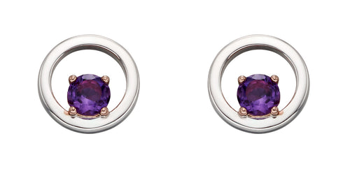 Gecko Jewellery Sterling Silver Open Circle Semi-Precious Stone Earrings