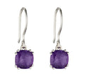 Gecko Jewellery Sterling Silver Cushion Drop Earrings with Gemstones