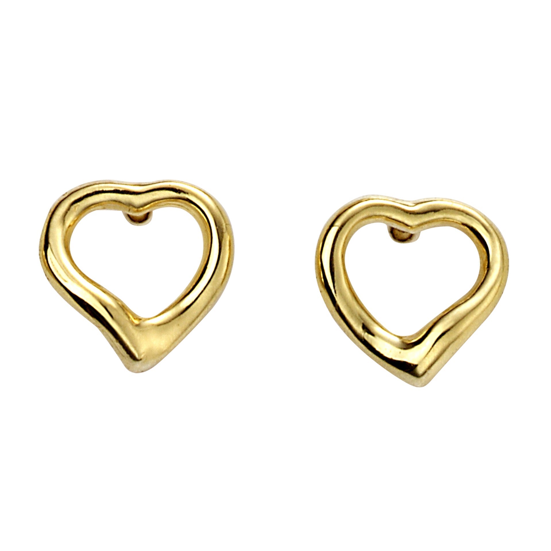 Gecko Jewellery Small Open Heart Stud Earrings in Sterling Silver