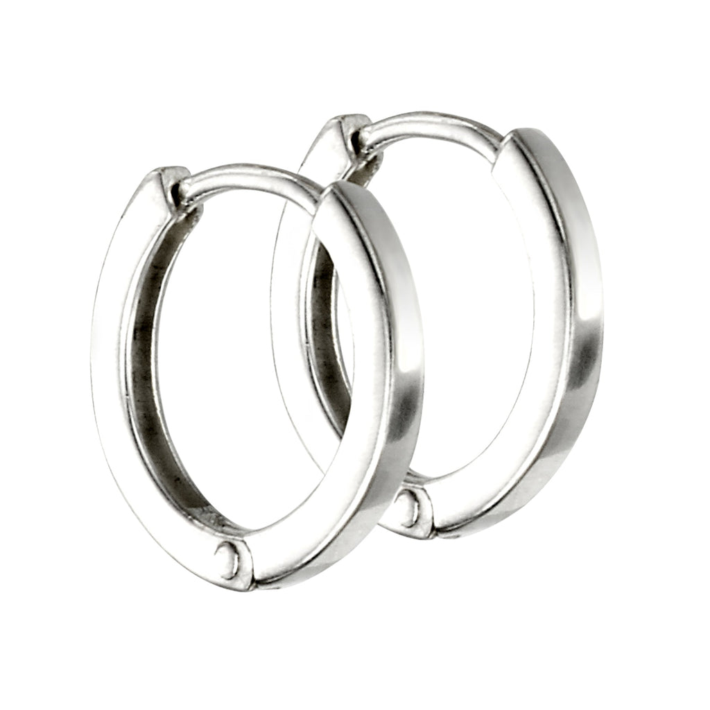 Gecko Jewellery Sterling Silver Mini Flat Profile 11mm Hoop Earrings