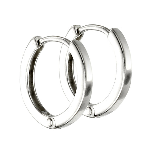 Gecko Jewellery Sterling Silver Mini Flat Profile 11mm Hoop Earrings