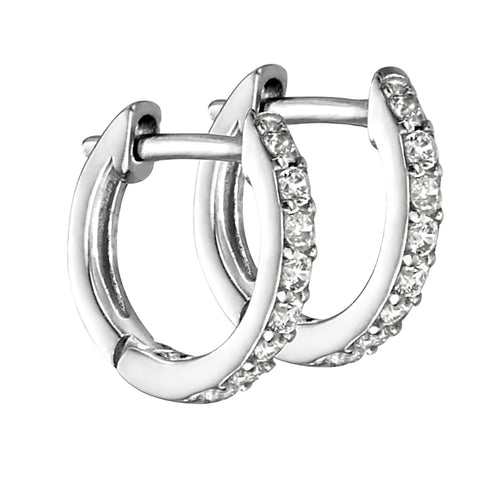 Gecko Jewellery Sterling Silver Cubic Zirconia Hoop Earrings