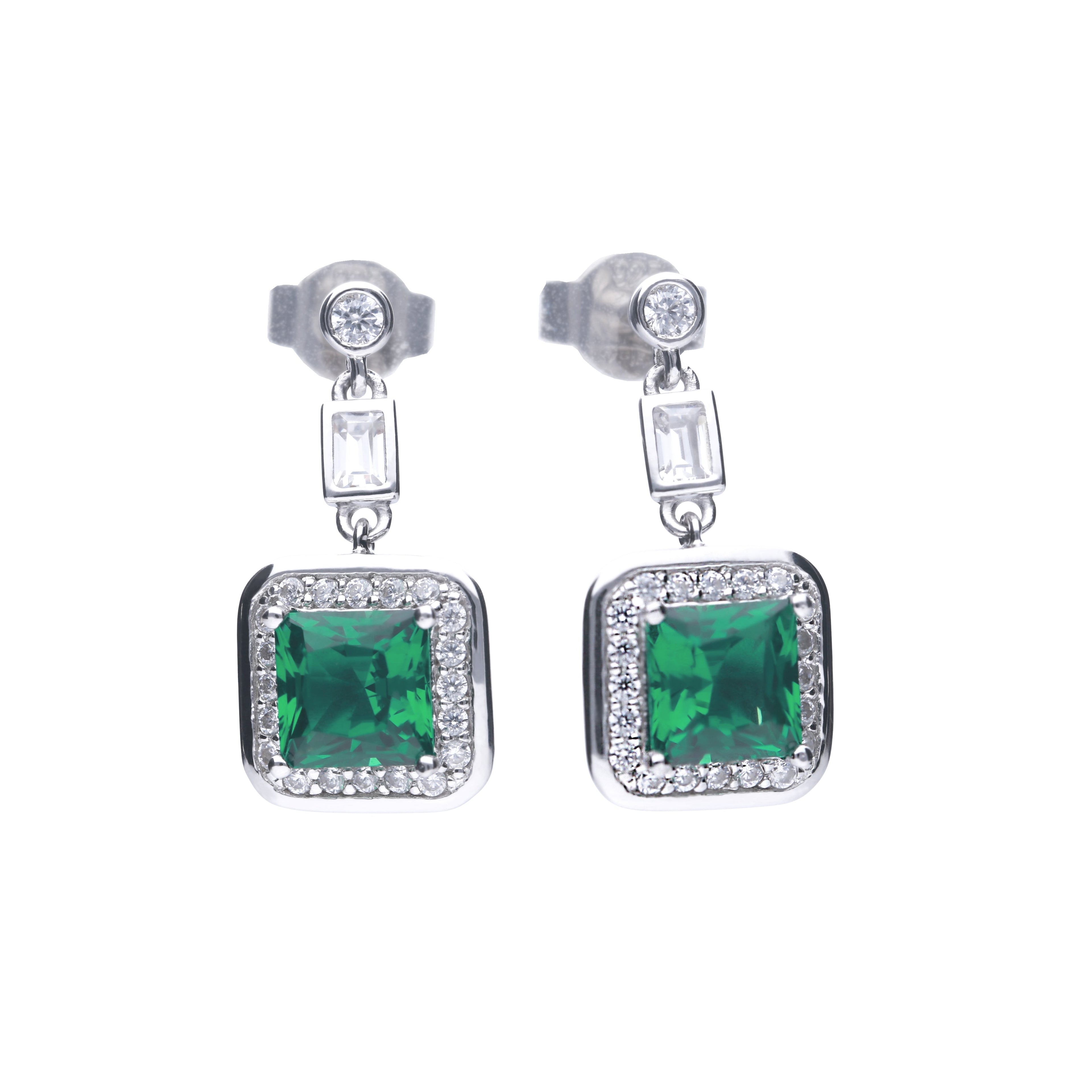 Gecko Art Deco Pave Earrings | Sterling Silver & Cubic Zirconia