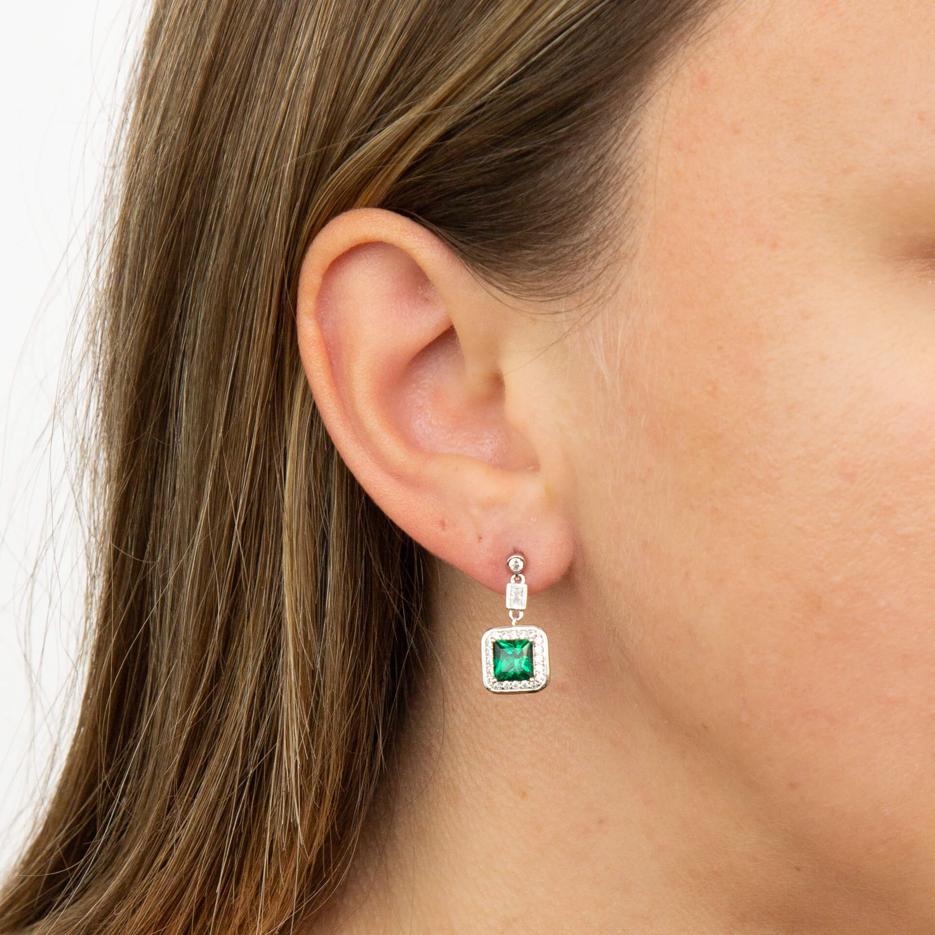 Gecko Art Deco Pave Earrings | Sterling Silver & Cubic Zirconia