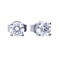 Gecko Jewellery Sterling Silver Four Claw Zirconia Solitaire Stud Earrings