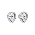 Gecko Jewellery Teardrop Halo Stud Earrings | Sterling Silver & Zirconia
