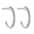 Gecko Jewellery Sterling Silver 12mm Cubic Zirconia Open Hoop Earrings