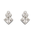 Gecko Jewellery Sterling Silver Diamond Shape Cubic Zirconia Stud Earrings