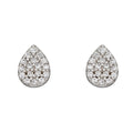 Gecko Jewellery Teardrop Cubic Zirconia Stud Earrings in Sterling Silver