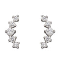 Gecko Jewellery Curved Bar Stud Earrings – Sterling Silver & CZ