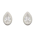 Gecko Jewellery Sterling Silver Teardrop Studs with Cubic Zirconia