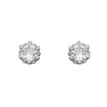 Gecko Jewellery Recycled Silver Dotted Round Cubic Zirconia Stud Earrings