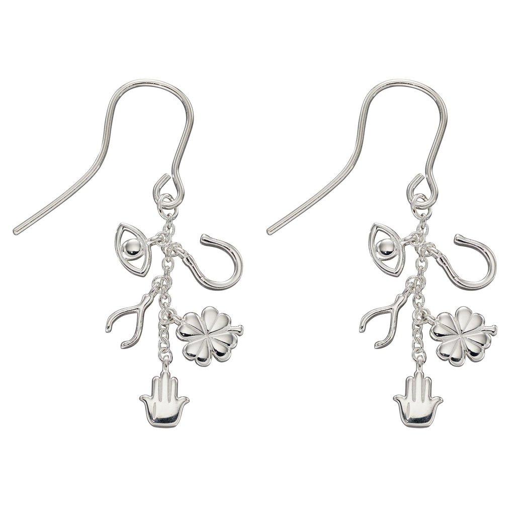 Gecko Jewellery Lucky Charms Drop Earrings – Delicate Motif Charms