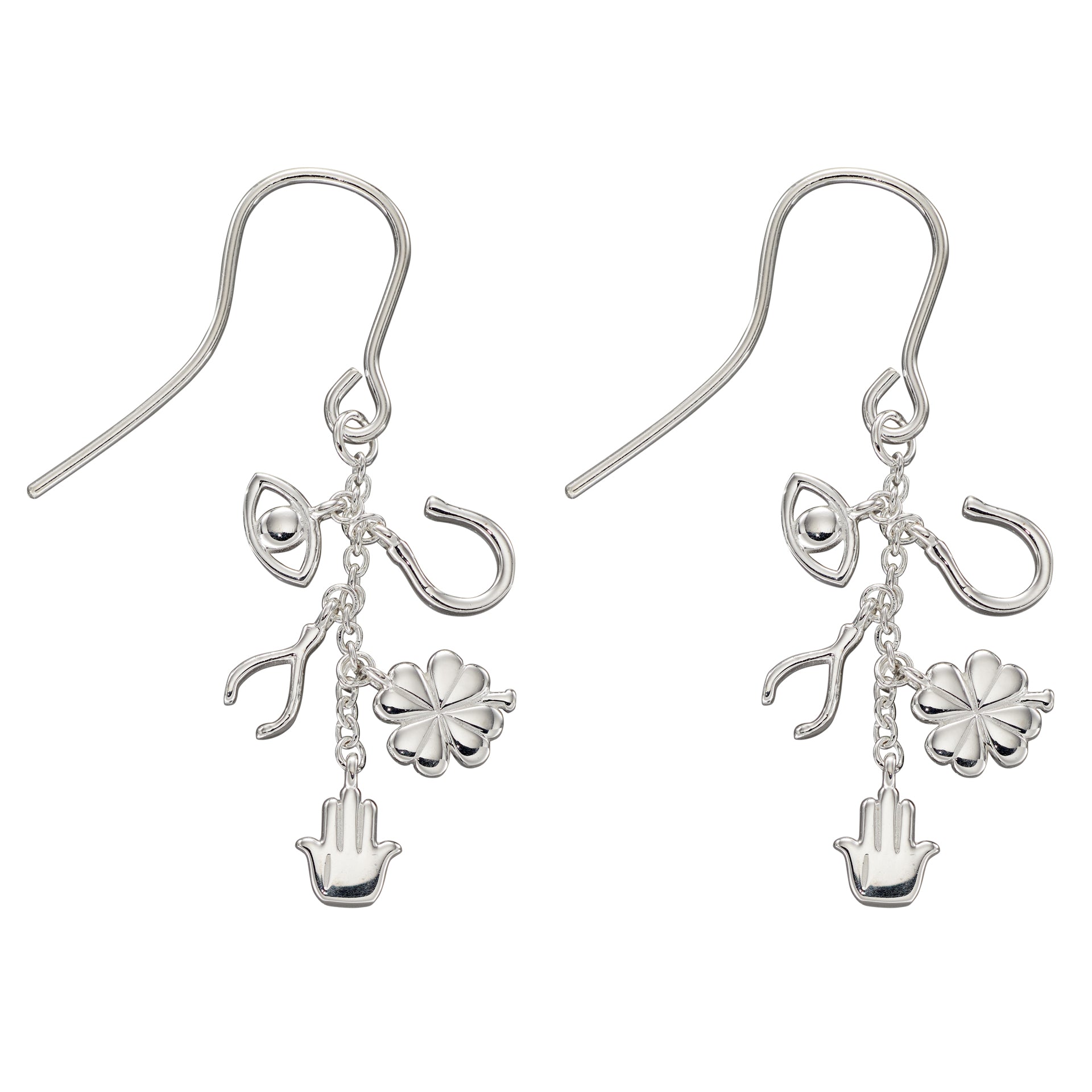 Gecko Jewellery Lucky Charms Drop Earrings – Delicate Motif Charms
