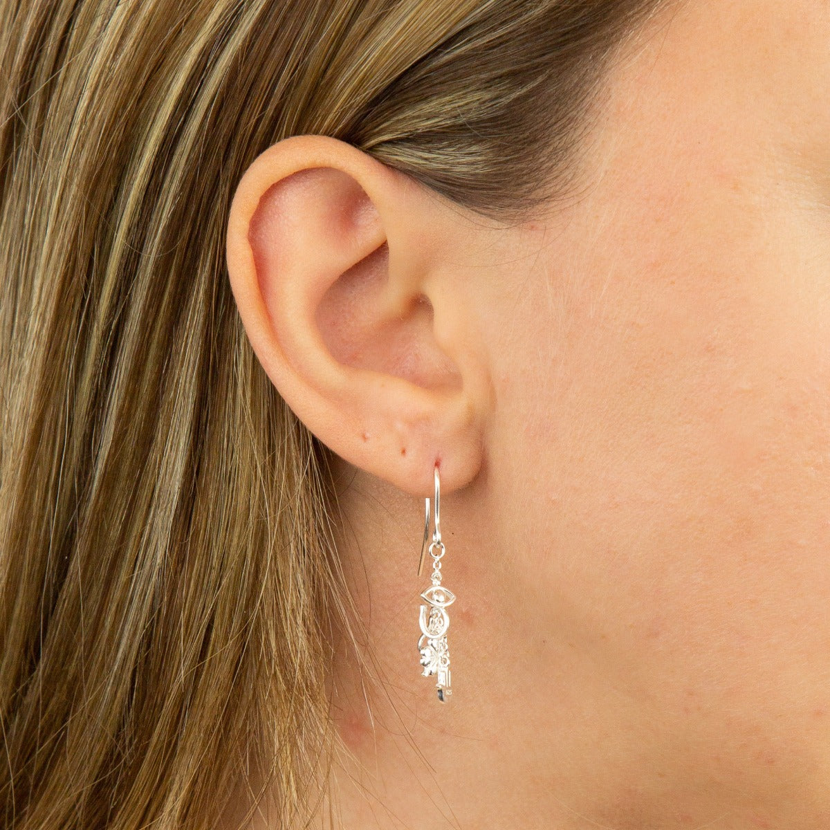 Gecko Jewellery Lucky Charms Drop Earrings – Delicate Motif Charms