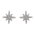 Gecko Jewellery Sterling Silver Starburst Cubic Zirconia Stud Earrings