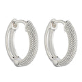 Sterling Silver Micro Bead Textured Hoop Earrings 13mm | Gecko Jewellery