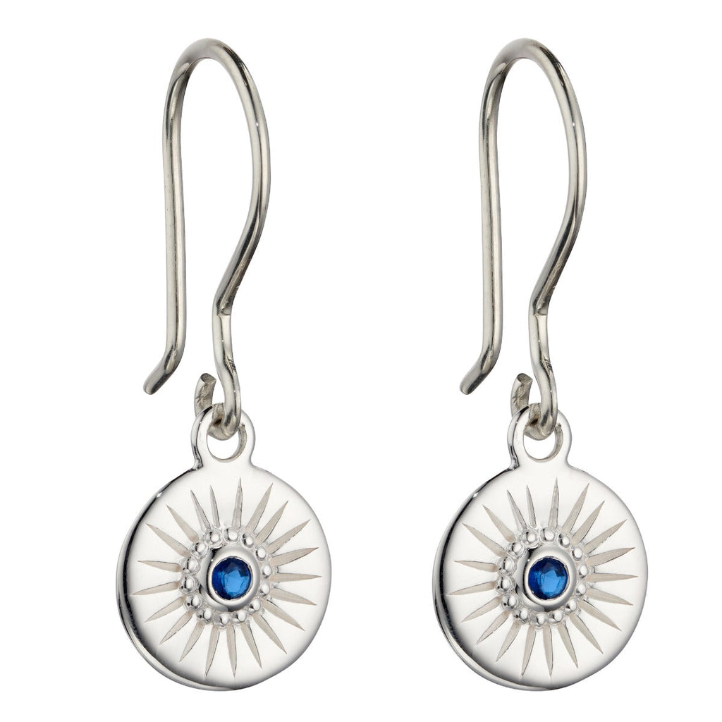 Gecko Jewellery Sterling Silver Diamond Cut Disc Drop Earrings