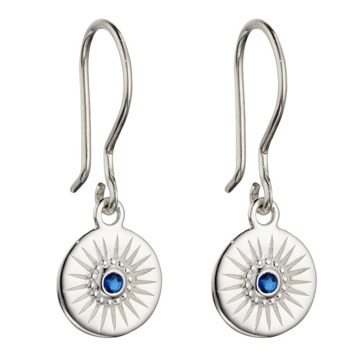 Gecko Jewellery Sterling Silver Diamond Cut Disc Drop Earrings