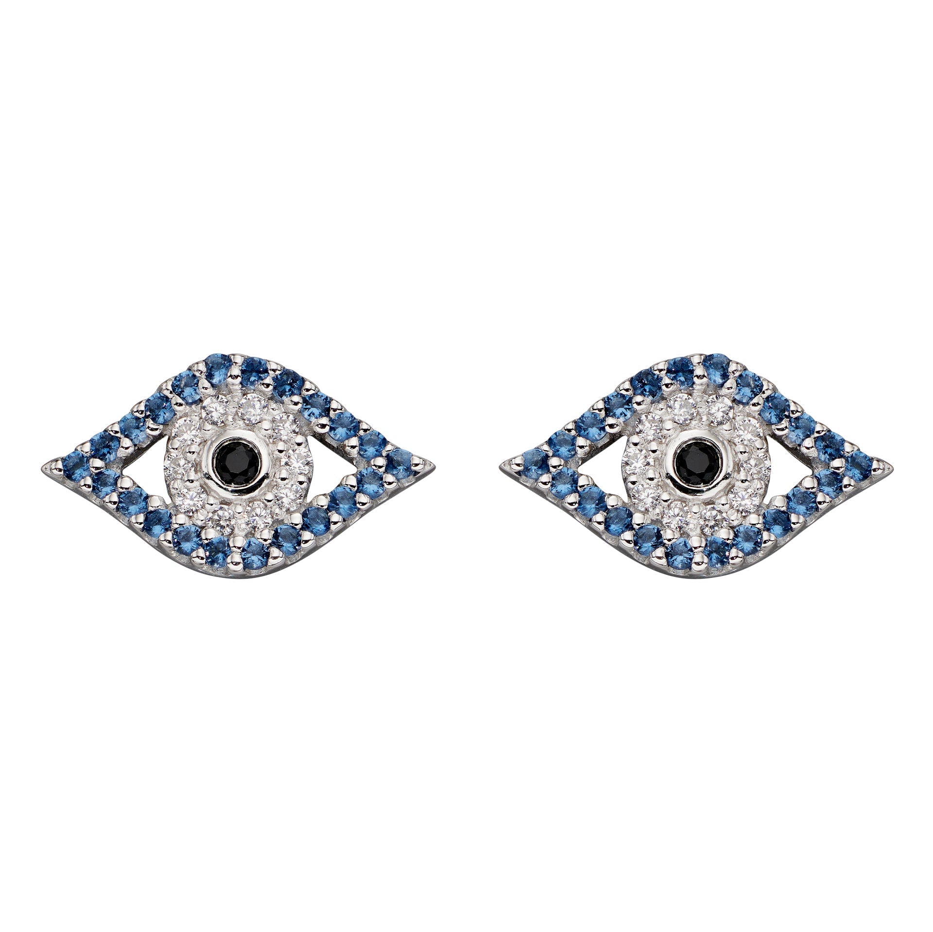 Gecko Jewellery Sterling Silver Evil Eye Stud Earrings for Protection
