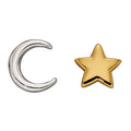 Moon and Star Stud Earrings | Sterling Silver & Gold Plated by Gecko