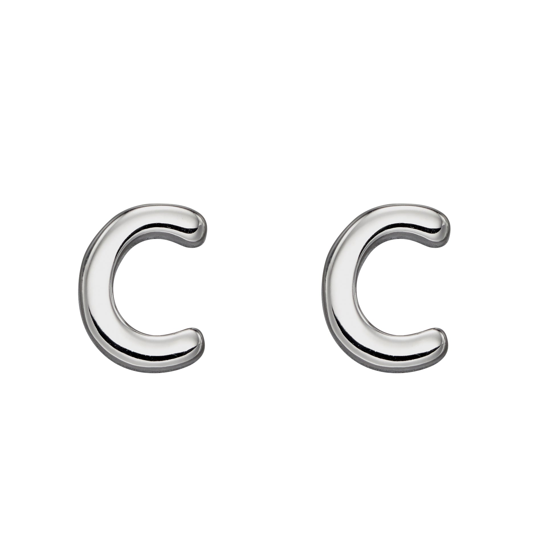 Gecko Jewellery Sterling Silver Initial Stud Earrings – Personalised